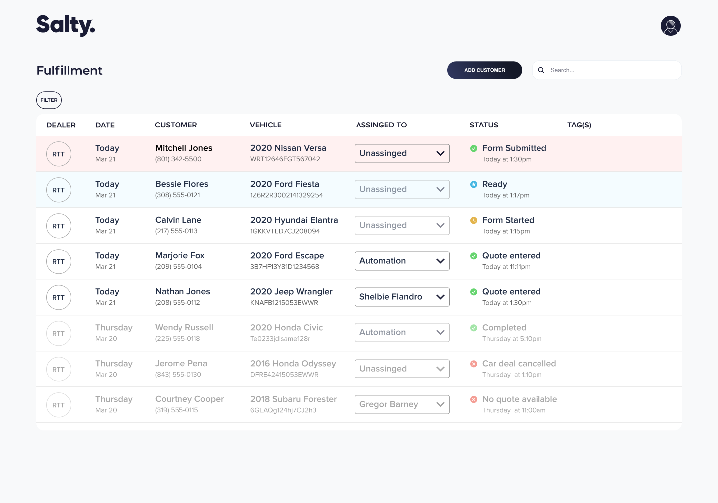 Fufillment Dash Customer Context Window Slide Out