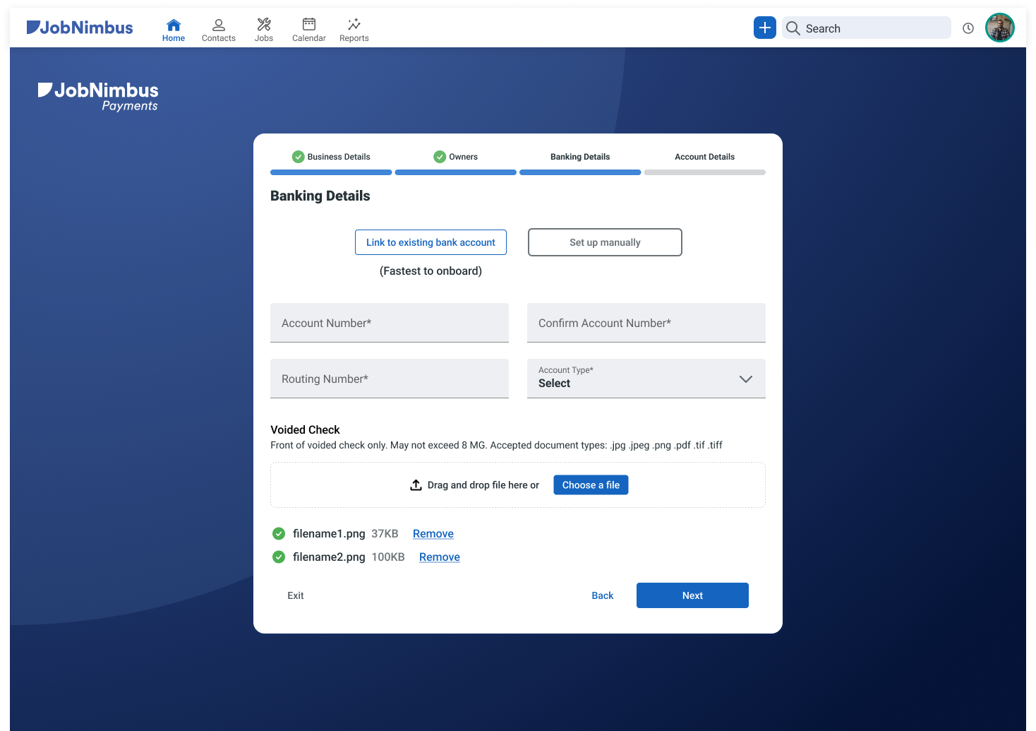 Onboarding Form - Uploaded voided check success